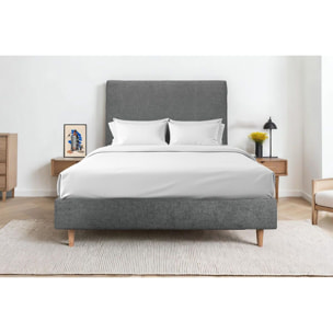 Sommier Tapissier Tissu Ep20 - pieds bois