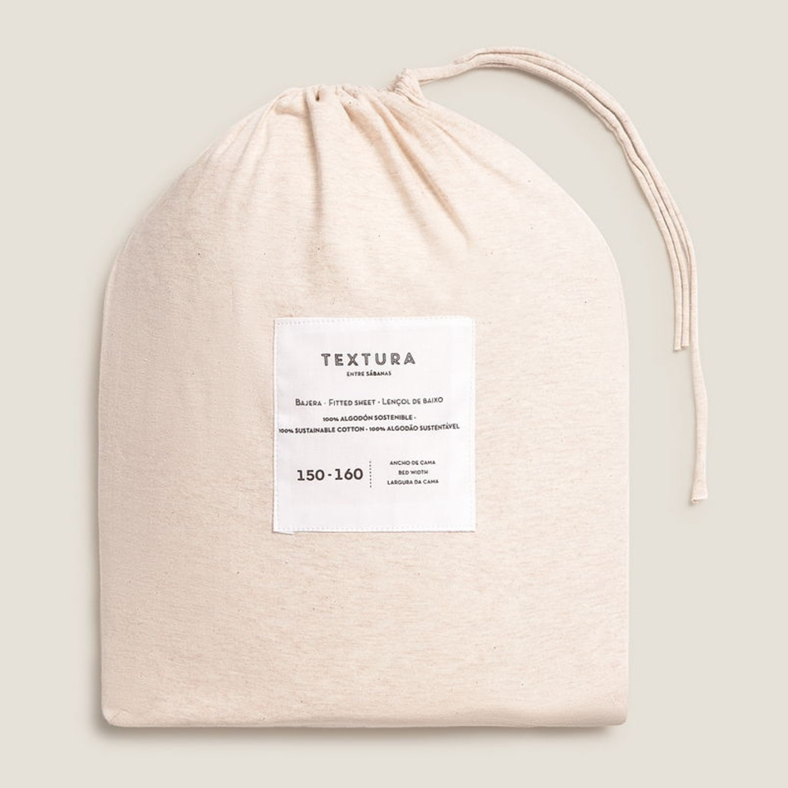 Sábana bajera algodón de punto ajustable Punto color marfil lino Punto de algodón