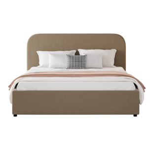 MENDOZA Lit avec coffre de rangement 140x190cm velours taupe