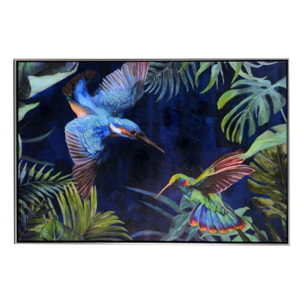 Quadro dipinto colibri' cm92x62x4,5