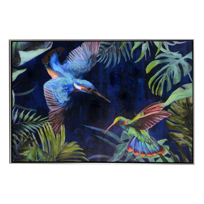 Quadro dipinto colibri' cm92x62x4,5