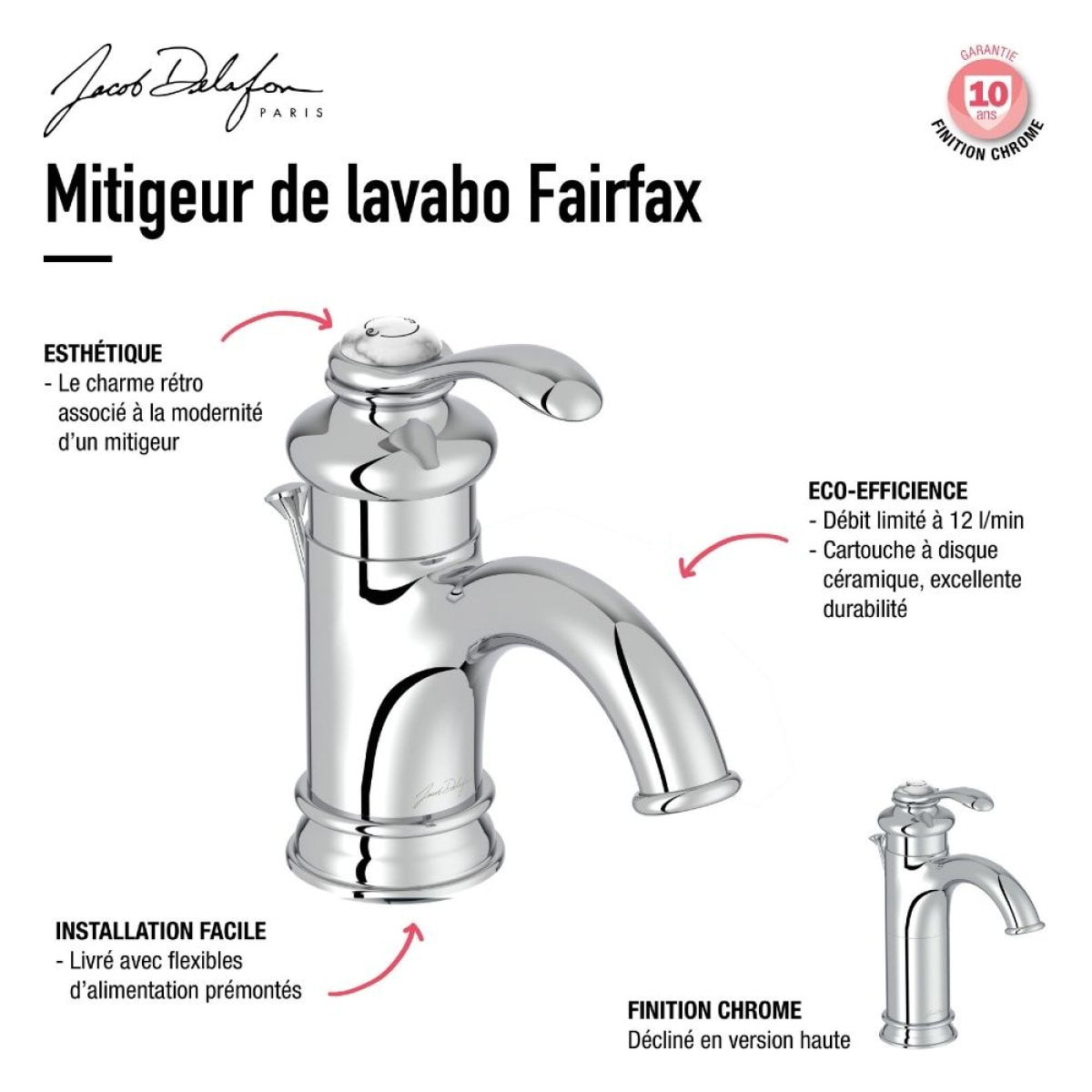 Mitigeur lavabo retro Fairfax