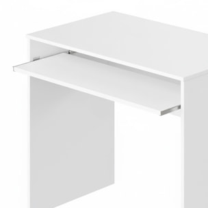 Scrivania Per Cameretta Postazione Desk PC Studio Ufficio Design Moderno Piano Scorrevole Piedini ABS Studio Compiti Lavoro 90x54x79 Cm Bianco Opaco