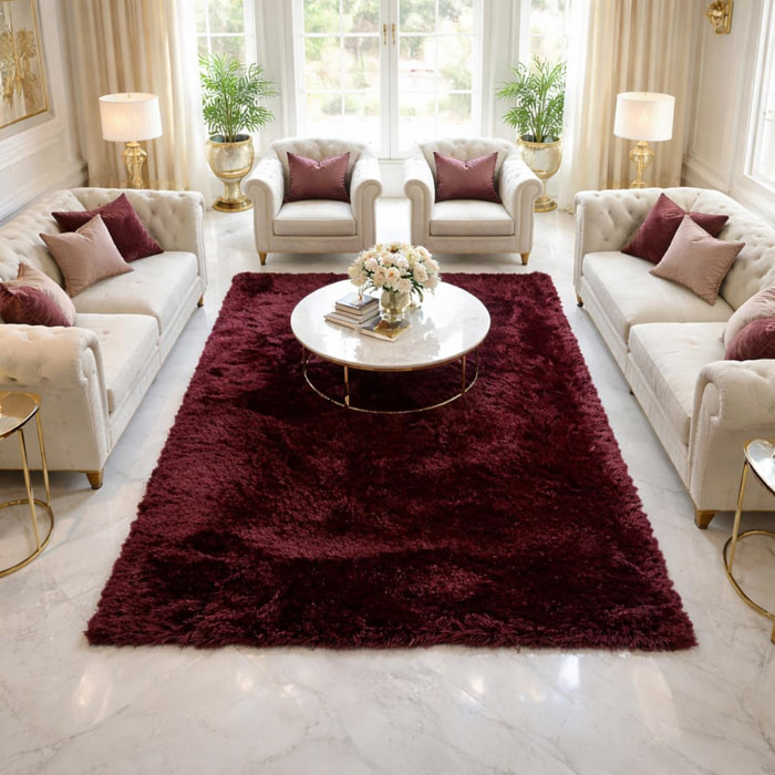 Tapis fait main Shaggy longues mèches Moodil, 45 mm