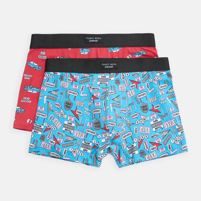 Confezione da 2 boxer Sockarrats con stampa segnaletica