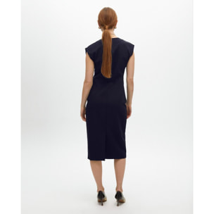 Vestito Midi Aderente in Tessuto Tecnico