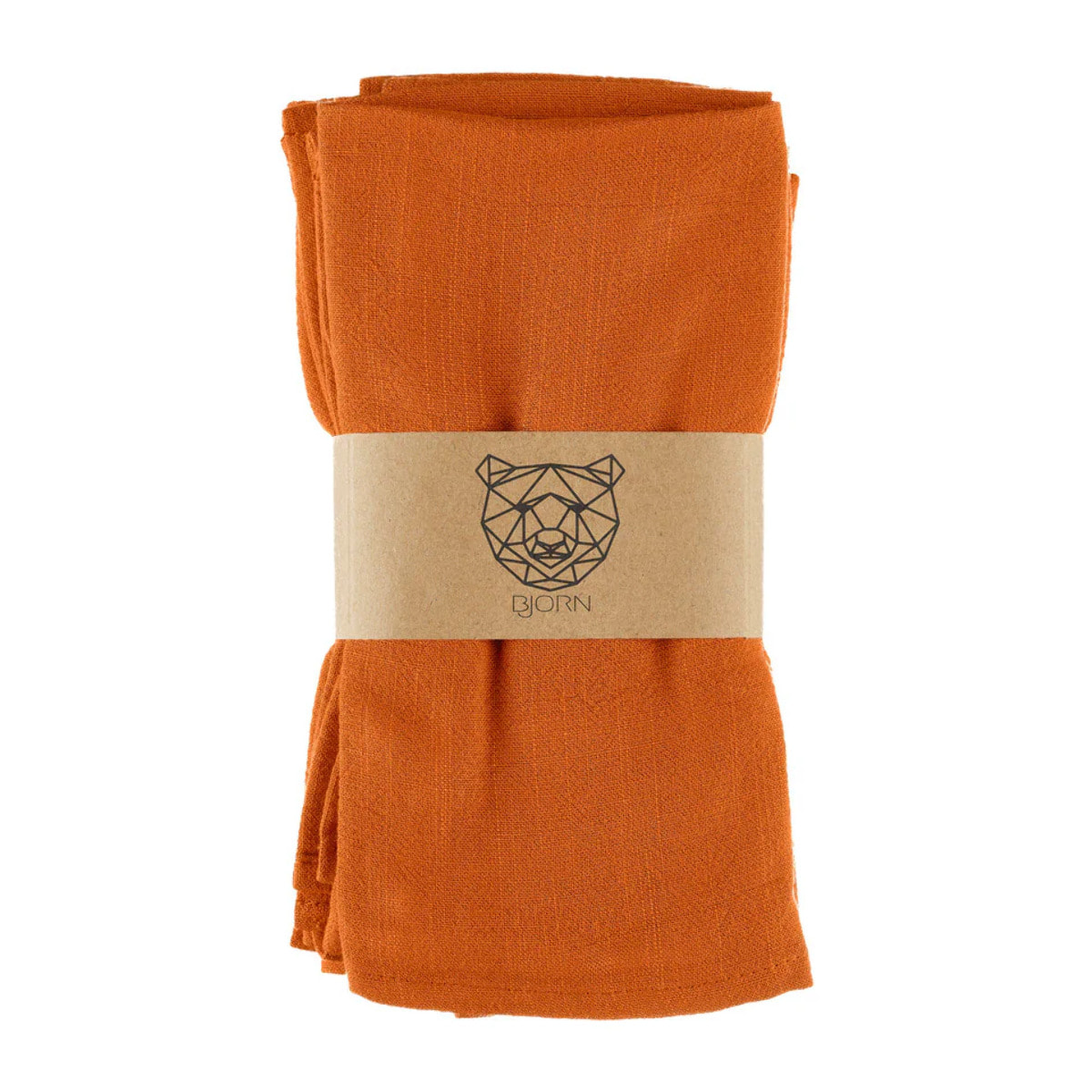 Serviette de table - 6 pièces - Lin et coton orange