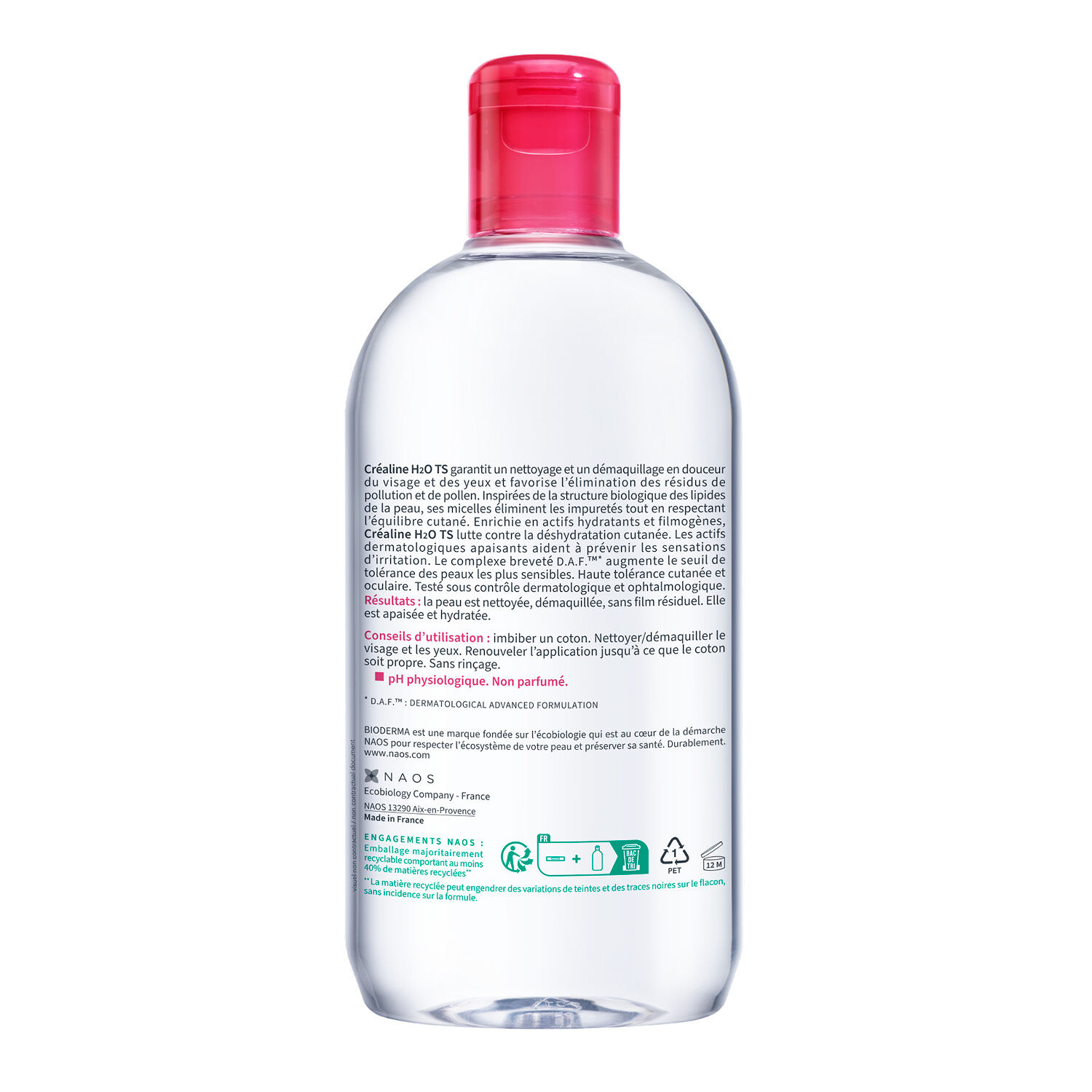 Créaline H2o TS - Eau Micellaire Démaquillante 500 ml