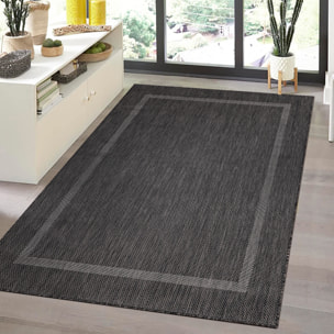 FARO - Tapis rond intérieur extérieur à motif Noir