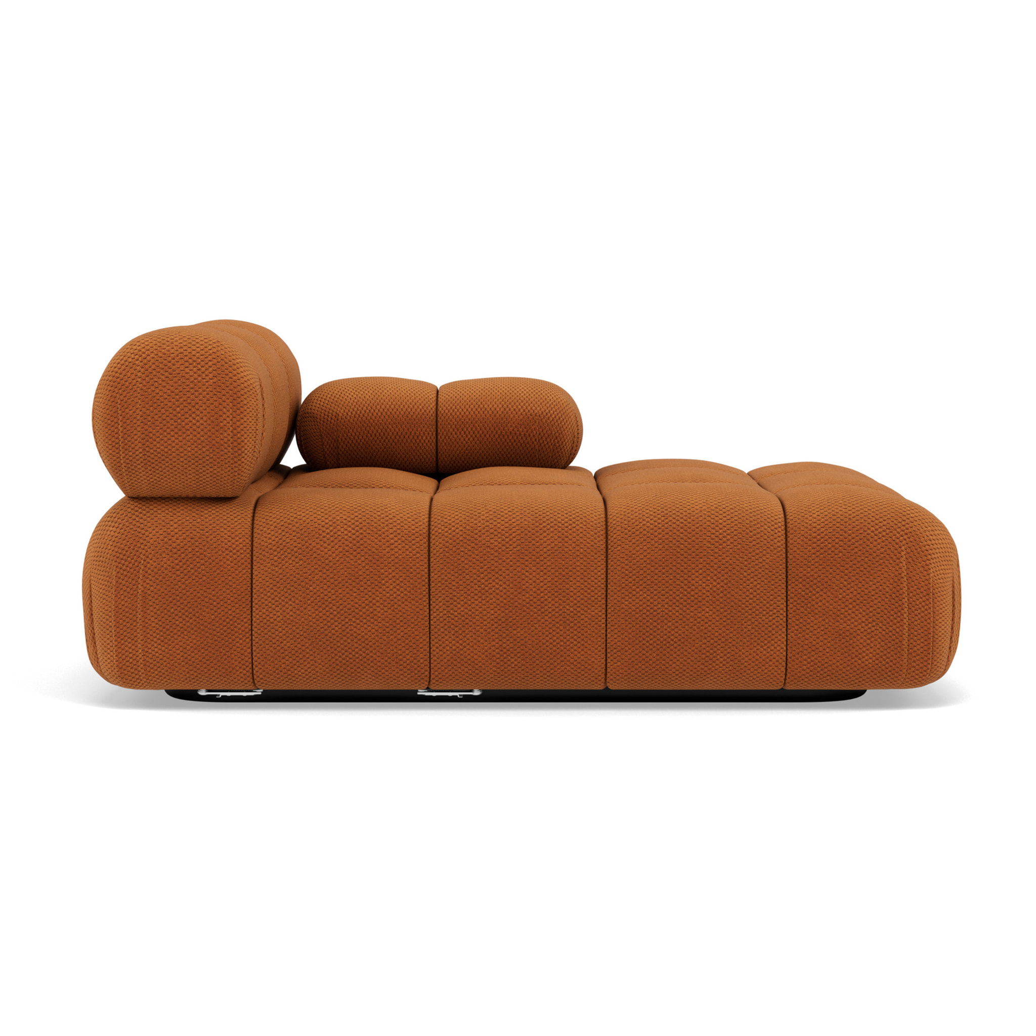 Ruby - module d'assise méridienne droite en velours texturé - Terracotta