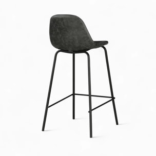 Pack 4 chaises pour îlot central camel et grises/noires 65 cm - Henrik