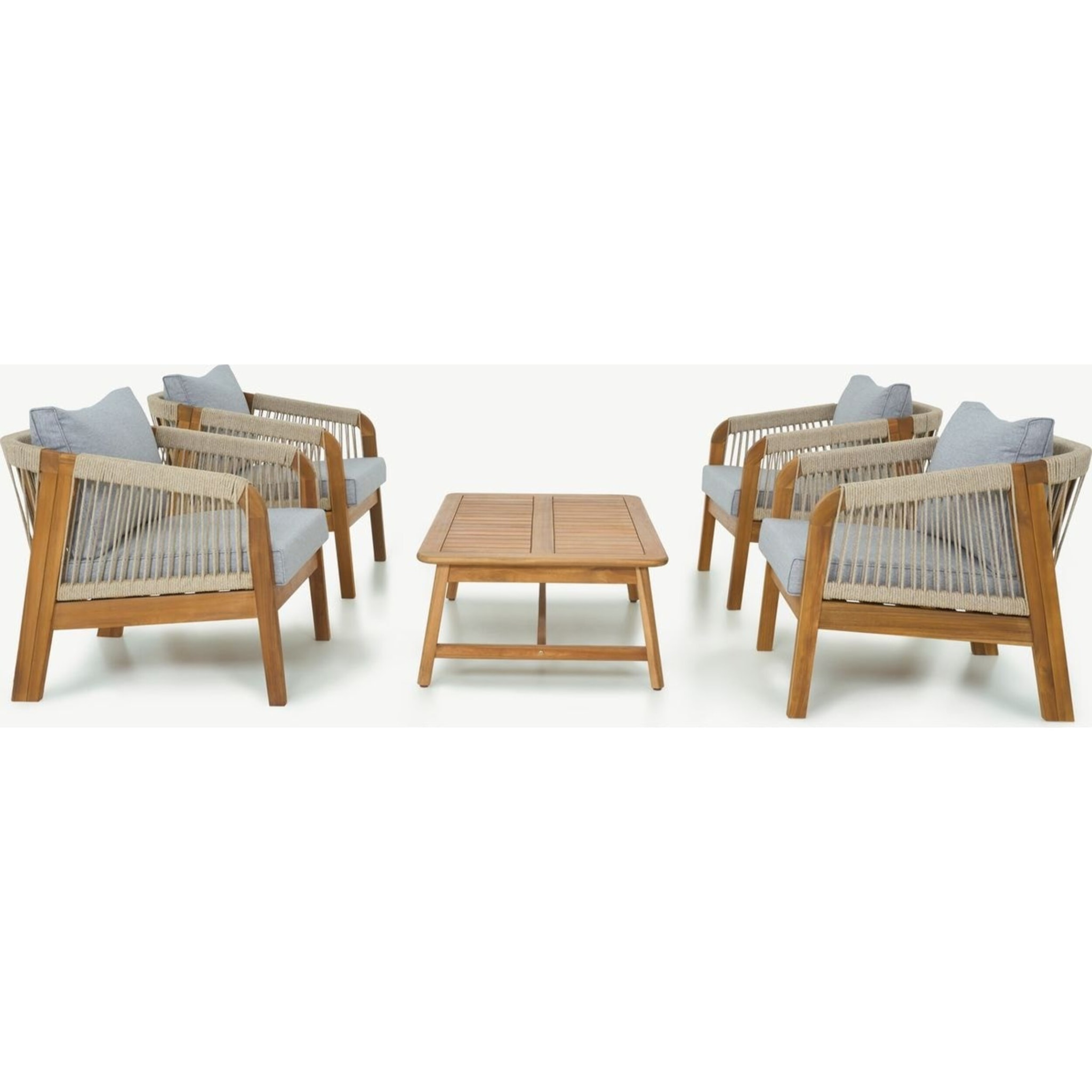 Salon de jardin 4 places en bois FSC - SYMI