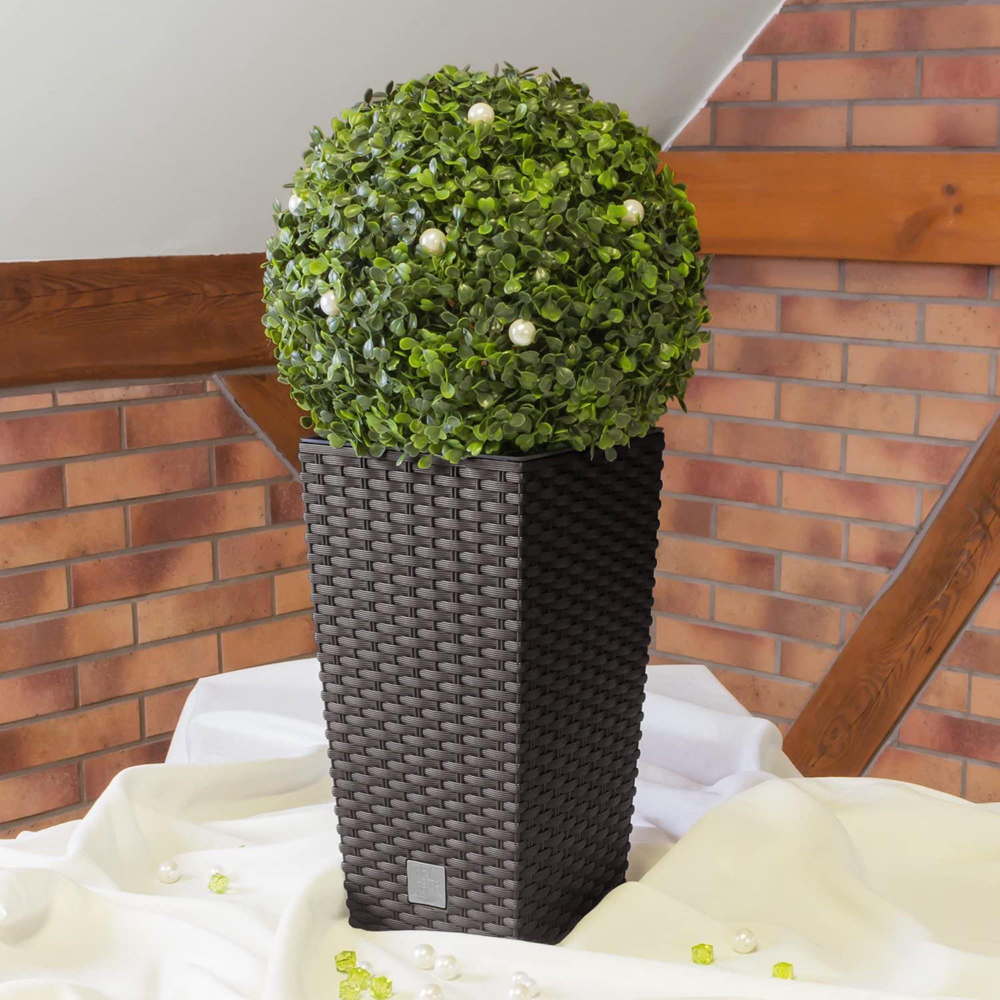 Maceta con inserto en color ocre oscuro