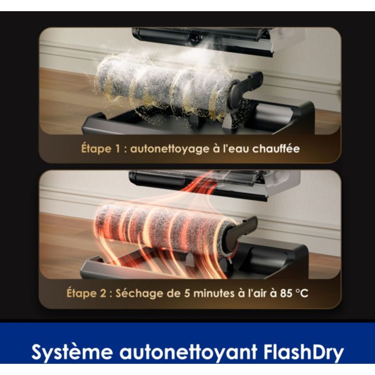 Aspirateur laveur TINECO Floor One Switch i5 Stretch Noir