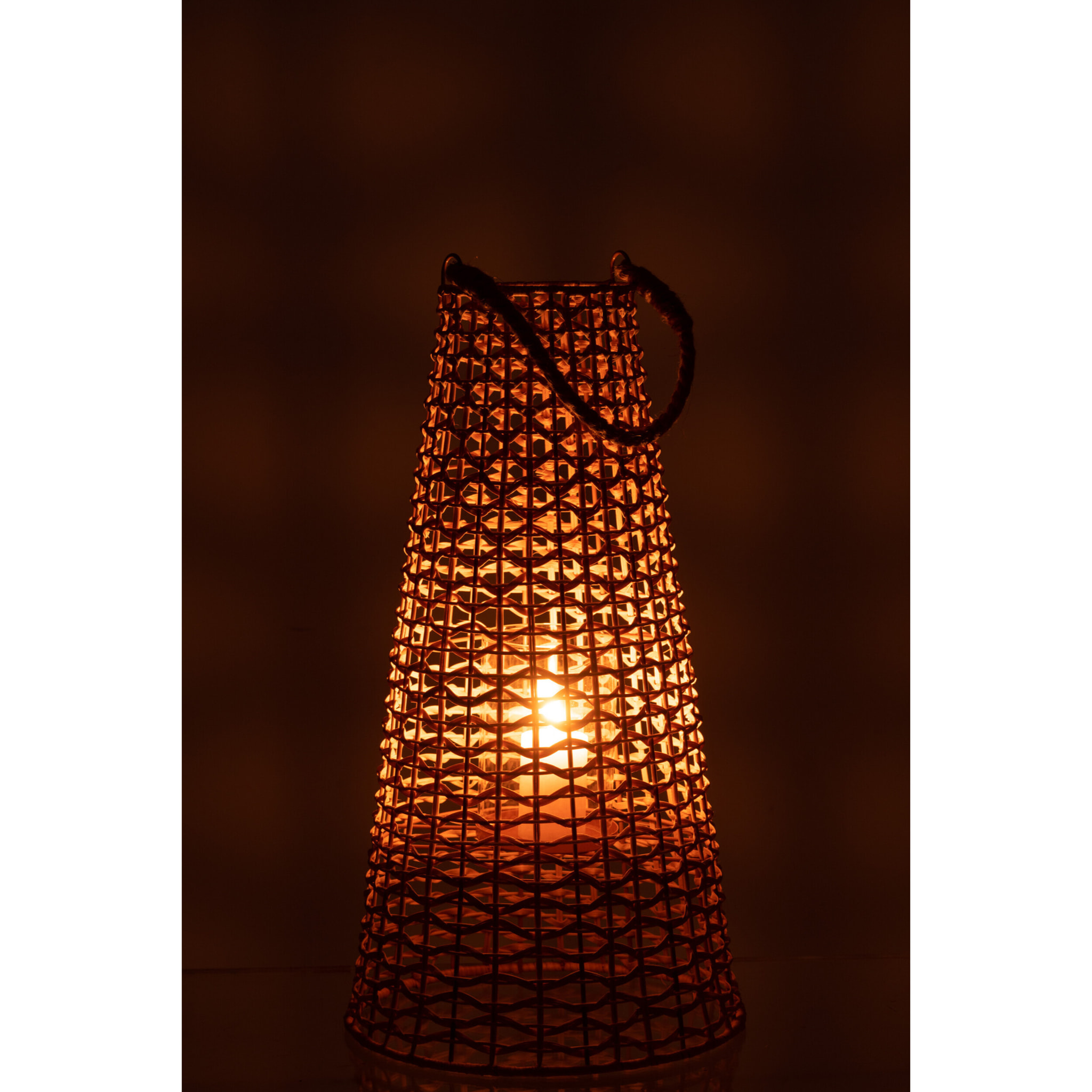 J-Line lanterne Anais - rotin - naturel - large