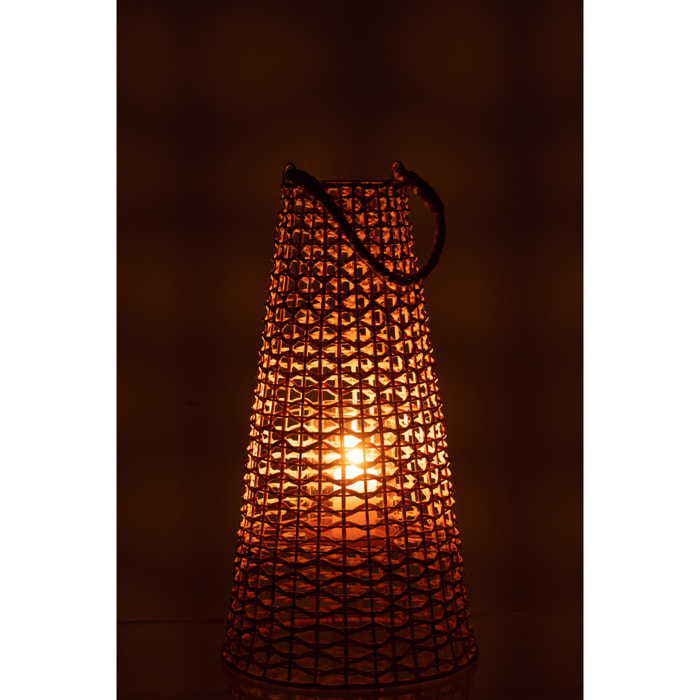 J-Line lanterne Anais - rotin - naturel - large
