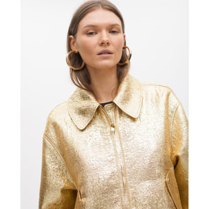 Bomber dorato effetto craquelé