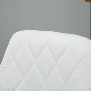 Conjunto de 2 Taburetes de Bar Giratorios con Altura Regulable Sillas Altas Modernas de Comedor con Base Redonda y Reposapiés 46x48x83-104 cm Blanco