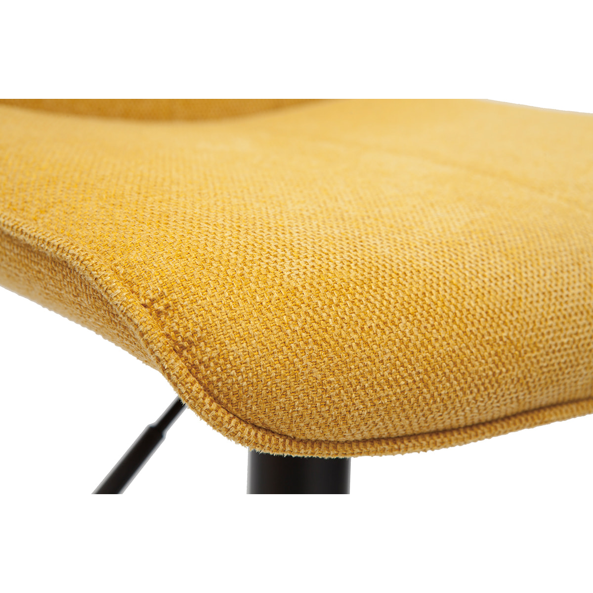 Tabourets de bar réglables pivotants 360° en tissu effet velours texturé jaune moutarde et métal (lot de 2) BOOST