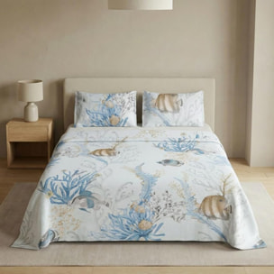 Set completo letto matrimoniale 100% cotone, 180x200 cm, con Stampa Digitale di Alta Qualità, Intrecci