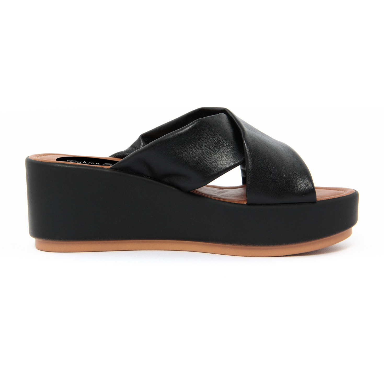 Sandalo con zeppa Donna colore Nero