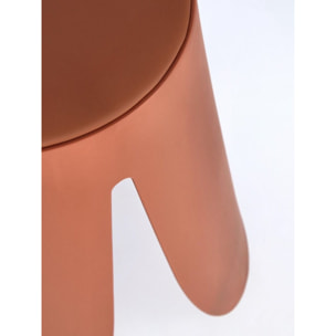 Set di sgabelli IRELIA in similpelle cognac e gambe in acciaio nere