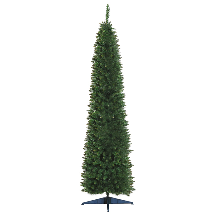 HOMCOM árbol de Navidad Artificial 210 cm Ignífugo con 499 Puntas de Rama PVC y Soporte de Metal Decoración Navideña para Interiores Fácil de Montar Verde