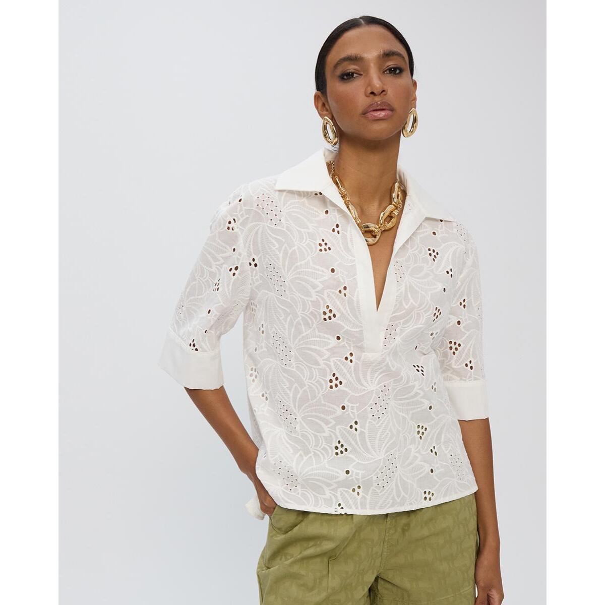 Polo a maniche corte con scollo in cotone