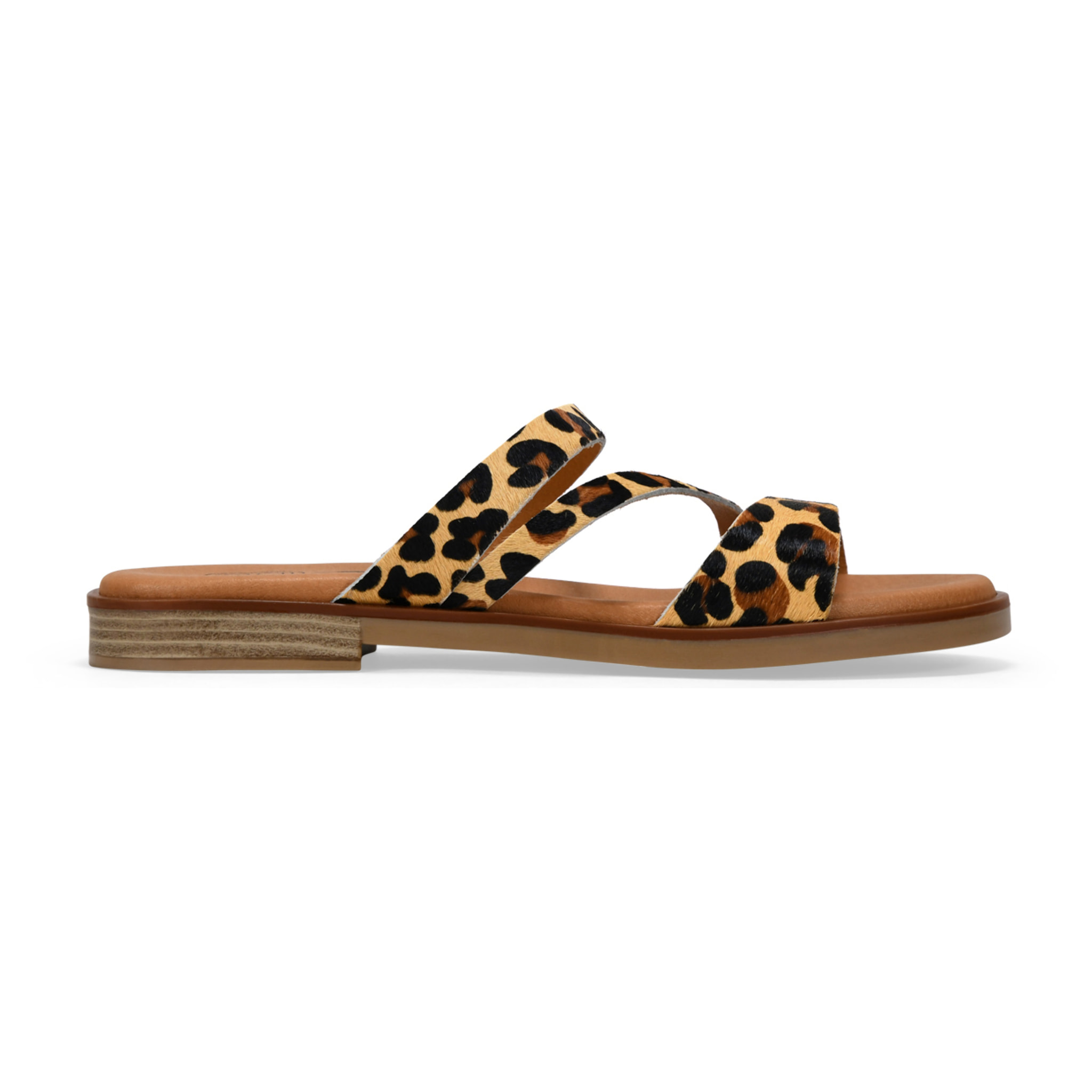 Sandalias planas leopardo de piel