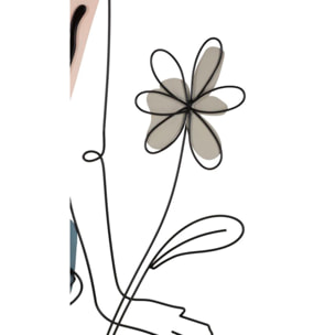 PANNELLO DA MURO LADY W/FLOWER CM 80X1,3X90
