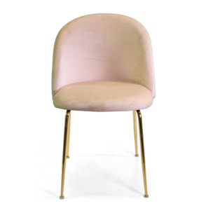 Sedia Sammi Vacchetti in velluto crema con struttura oro cm50x57h/77,5