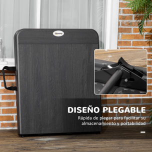 Mesa Plegable de Jardín Rectangular Portátil 180x75,5x73 cm Mesa Jardín Exterior de Acero y HDPE con Asa de Transporte para 6 Personas Carga 100 kg Gris Oscuro