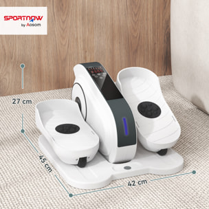 Elliptique de bureau, mini vélo elliptique électrique avec écran LCD, télécommande et 10 vitesses réglables, silencieux et portable pour les seniors, blanc