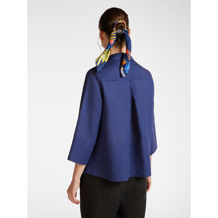 Elena Mirò - Camisa holgada de lino - Azul