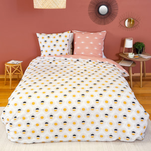 Parure housse de couette coton blanc