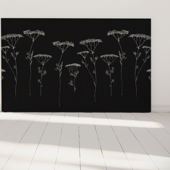 Tête de lit Végétal | Coloris Noir | Largeur au choix