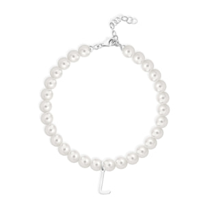 Bracciale Fujiko con Pendente Lettera L Perle Argento