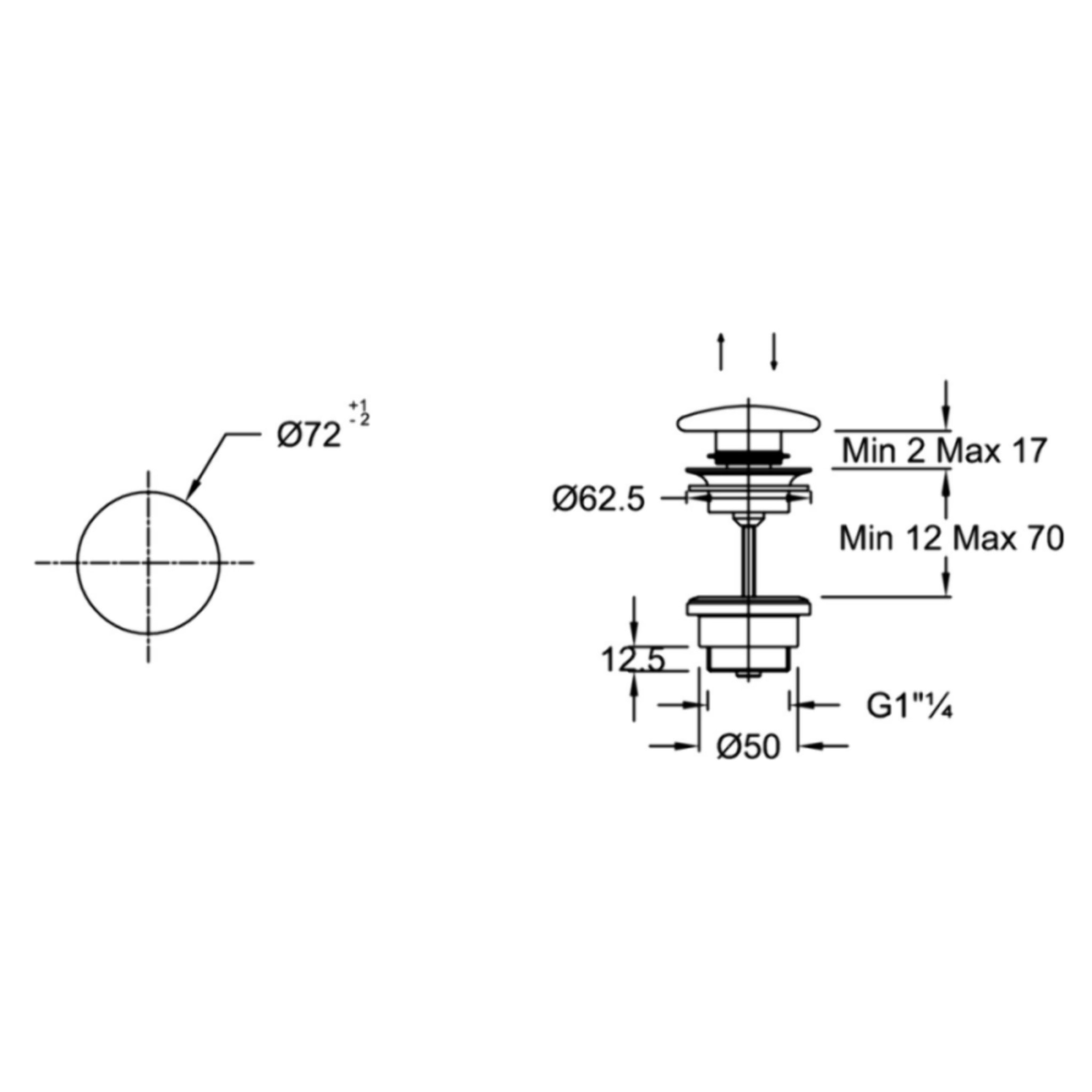 Bonde de vidage click marbre envoûtant
