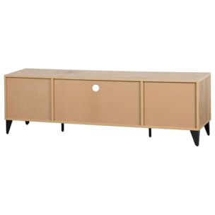 Tribeca - meuble tv - effet bois et métal noir - 160 cm - Bois / Noir
