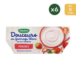 24 Desserts Fraise 6x(4x100g) - Douceurs au fromage blanc Dès 8 Mois