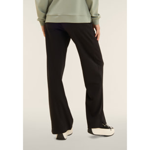 Tuta con zip e collo alto, pantaloni wide leg