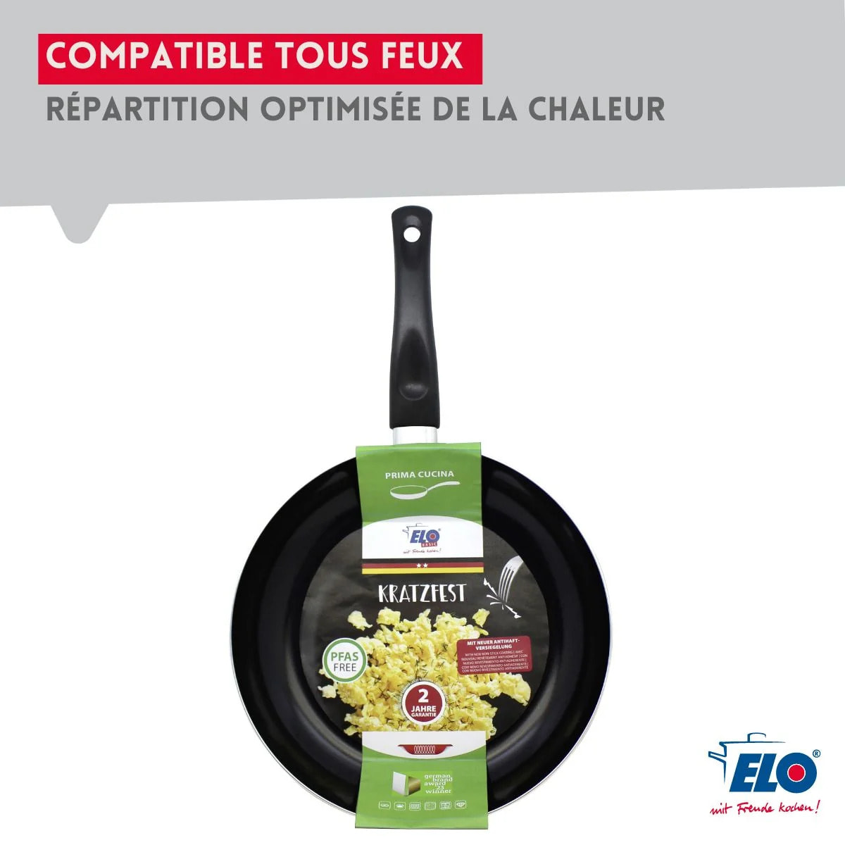 Set de 2 Poêles céramique sans PFAS Elo Prima Cucina