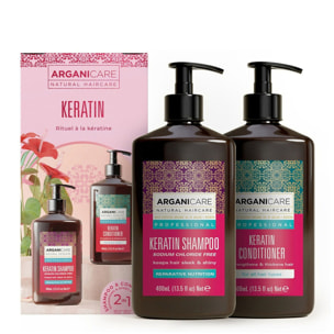Kératine - Coffret Régénérant Shampooing 400ml + Après-Shampooing 400ml