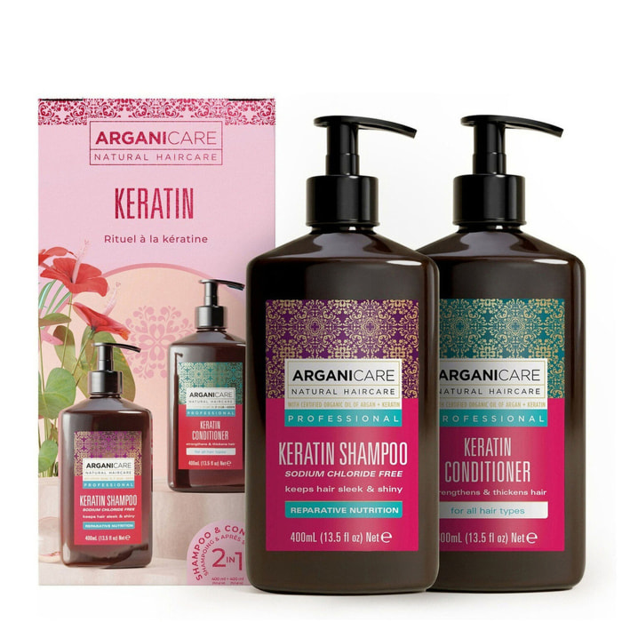 Kératine - Coffret Régénérant Shampooing 400ml + Après-Shampooing 400ml