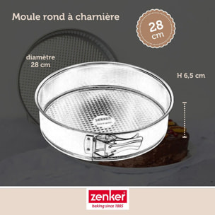 Set comprenant 1 Moule à manqué charnière, 1 spatule Zenker et 2 bols à mixer en inox Fackelmann