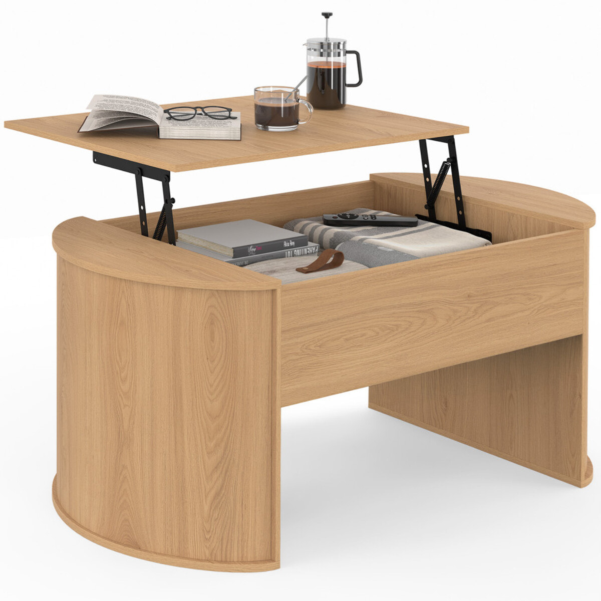 Table basse Nami relevable effet hêtre