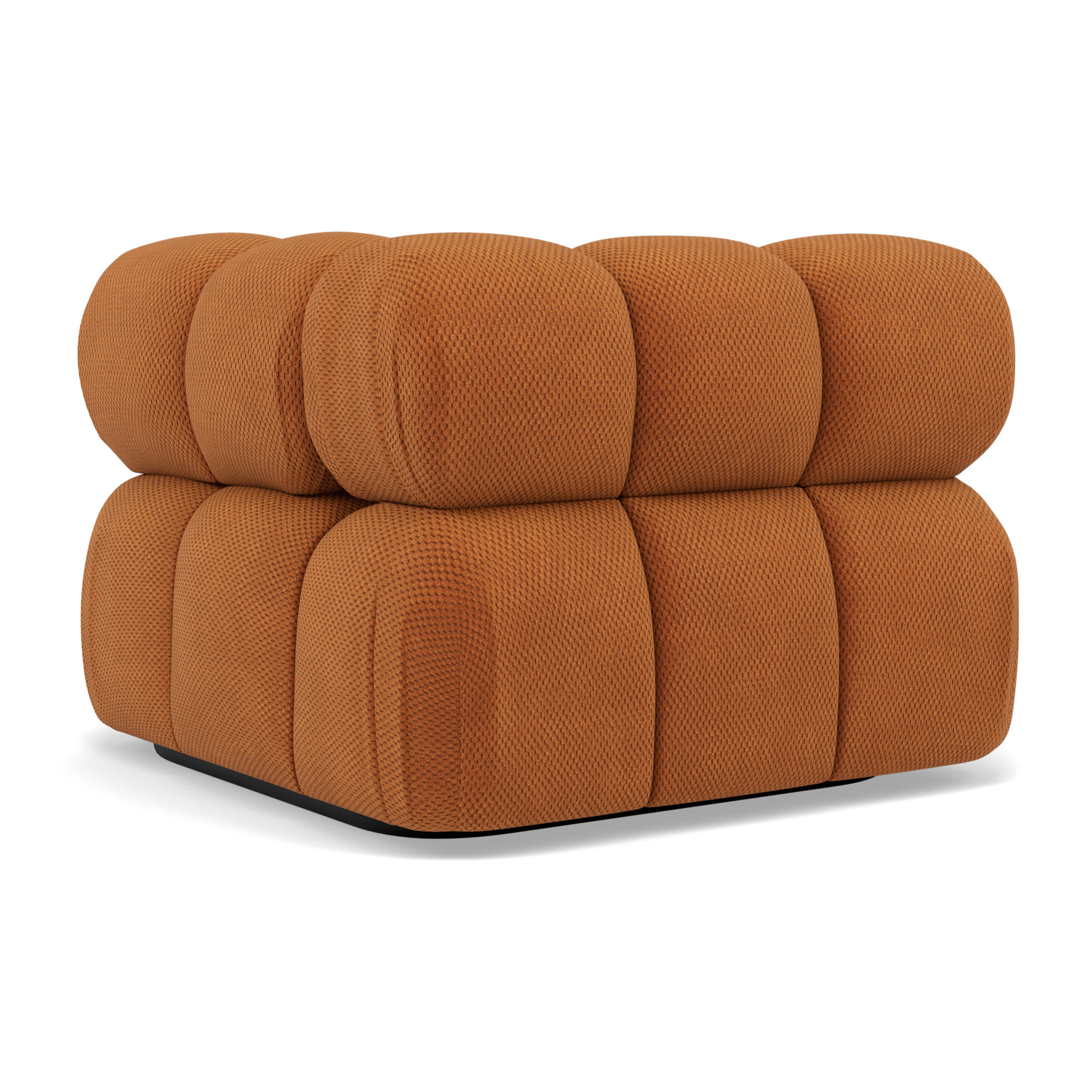 Ruby - module d'assise d'angle droit en velours texturé - Terracotta