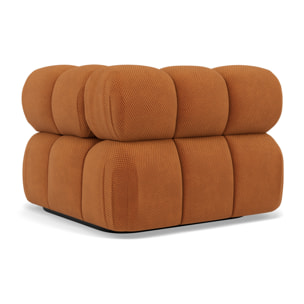 Ruby - module d'assise d'angle droit en velours texturé - Terracotta
