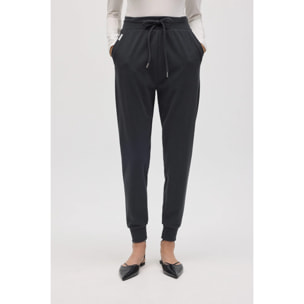 Pantaloni jogger color carbone testurizzati