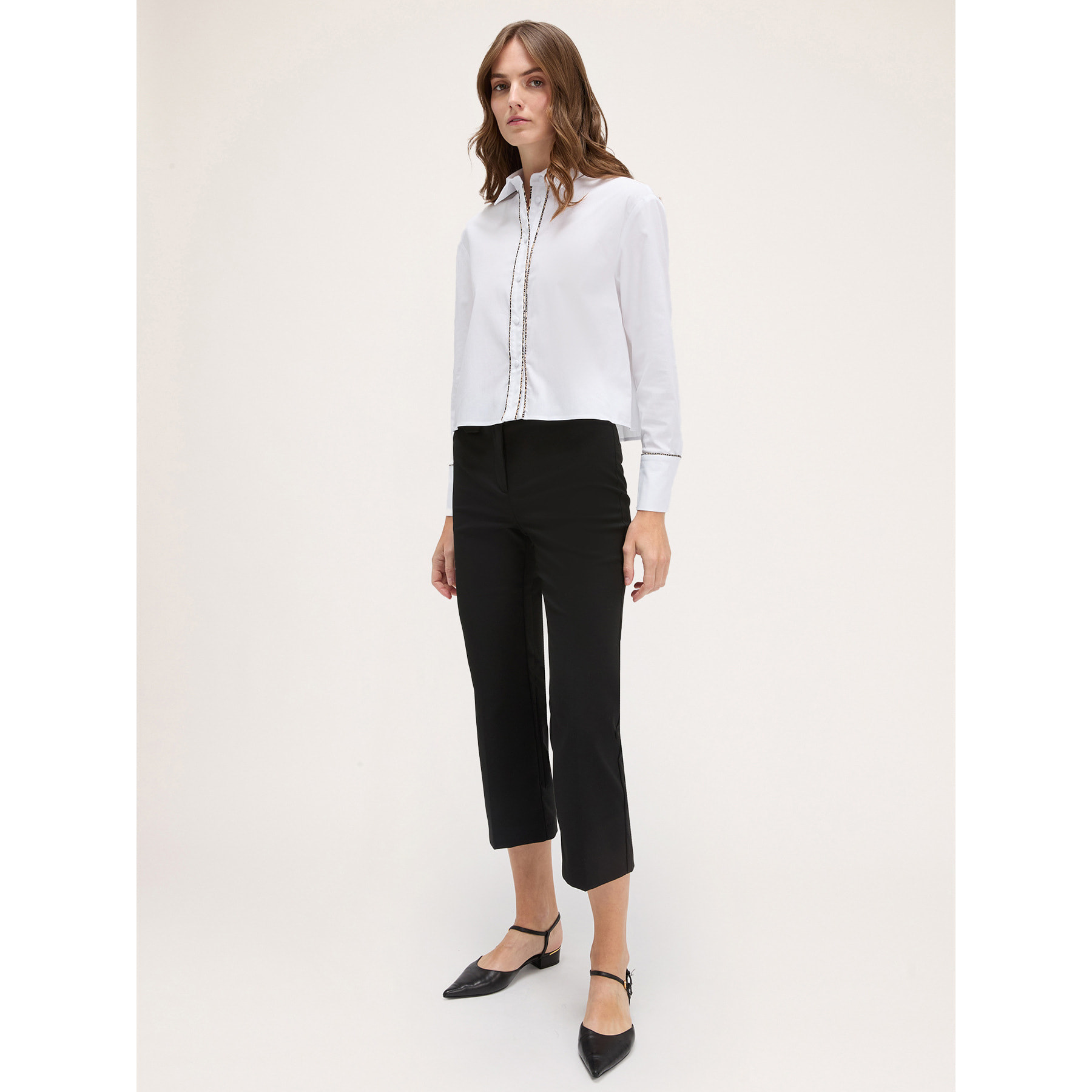 Motivi - Pantaloni kick flare in poliviscosa - Nero